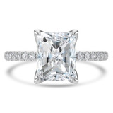 Radiant Lab Created Diamond Solitaire with Accents Engagement Ring in White Gold (MVSLG1415-W)