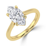 Marquise Lab Created Diamond Cathedral Solitaire Engagement Ring in Yellow Gold (MVSLG1416-Y)