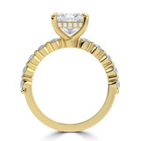 Princess Lab Created Diamond Hidden Halo Solitaire with Accents Engagement Ring in Yellow Gold (MVSLG1421-Y)
