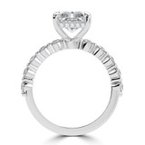 Radiant Lab Created Diamond Hidden Halo Solitaire with Accents Engagement Ring in White Gold (MVSLG1422-W)