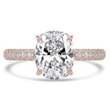 Cushion Lab Created Diamond Hidden Halo Solitaire with Accents Engagement Ring in Rose Gold (MVSLG1423-R)