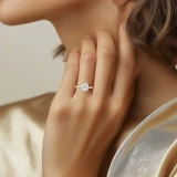 Cushion Lab Created Diamond Hidden Halo Solitaire with Accents Engagement Ring in Yellow Gold (MVSLG1423-Y)