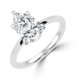 Pear Lab Created Diamond Cathedral Knife Edge Solitaire Engagement Ring in White Gold (MVSLG1427-W)