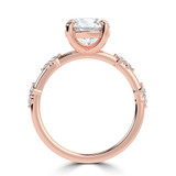 Round Lab Created Diamond Solitaire with Accents Engagement Ring in Rose Gold (MVSLG1429-R)