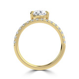 Pear Lab Created Diamond Offset Center Stone Solitaire with Accents Engagement Ring in Yellow Gold (MVSLG1432-Y)