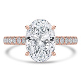 Oval Lab Created Diamond Cathedral Open Bridge Solitaire with Accents Engagement Ring in Rose Gold (MVSLG1435-R)