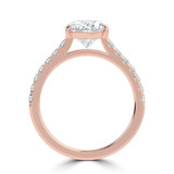 Oval Lab Created Diamond Cathedral Open Bridge Solitaire with Accents Engagement Ring in Rose Gold (MVSLG1435-R)