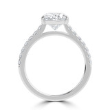 Oval Lab Created Diamond Cathedral Open Bridge Solitaire with Accents Engagement Ring in White Gold (MVSLG1435-W)