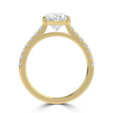 Oval Lab Created Diamond Cathedral Open Bridge Solitaire with Accents Engagement Ring in Yellow Gold (MVSLG1435-Y)