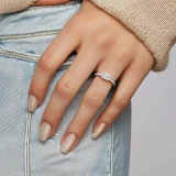 Marquise Lab Created Diamond Horizontally Set Solitaire with Accents Engagement Ring in Rose Gold (MVSLG1437-R)