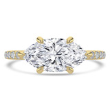 Marquise Lab Created Diamond Horizontally Set Solitaire with Accents Engagement Ring in Yellow Gold (MVSLG1437-Y)