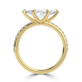 Marquise Lab Created Diamond Horizontally Set Solitaire with Accents Engagement Ring in Yellow Gold (MVSLG1437-Y)