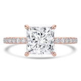 Princess Lab Created Diamond Solitaire with Accents Engagement Ring in Rose Gold (MVSLG1439-R)