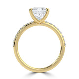 Princess Lab Created Diamond Solitaire with Accents Engagement Ring in Yellow Gold (MVSLG1439-Y)