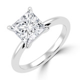 Princess Lab Created Diamond Solitaire Engagement Ring in White Gold (MVSLG1441-W)