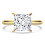Princess Lab Created Diamond Solitaire Engagement Ring in Yellow Gold (MVSLG1441-Y)