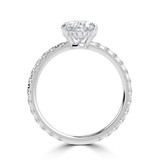 Oval Lab Created Diamond Hidden Halo Solitaire with Accents Engagement Ring in White Gold (MVSLG1443-W)