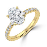 Oval Lab Created Diamond Hidden Halo Solitaire with Accents Engagement Ring in Yellow Gold (MVSLG1443-Y)