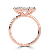 Marquise Lab Created Diamond Horizontally Set Solitaire Engagement Ring in Rose Gold (MVSLG1445-R)