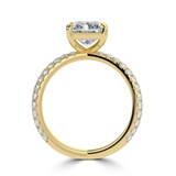 Radiant Lab Created Diamond Crossover Split Shank Solitaire with Accents Engagement Ring in Yellow Gold (MVSLG1447-Y)