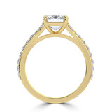 Emerald Lab Created Diamond Cathedral Split Shank Solitaire with Accents Engagement Ring in Yellow Gold (MVSLG1449-Y)