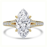 Marquise Lab Created Diamond Cathedral Split Shank Solitaire with Accents Engagement Ring in Yellow Gold (MVSLG1450-Y)