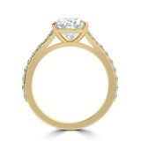 Oval Lab Created Diamond Cathedral Split Shank Solitaire with Accents Engagement Ring in Yellow Gold (MVSLG1451-Y)