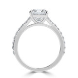 Princess Lab Created Diamond Cathedral Split Shank Solitaire with Accents Engagement Ring in White Gold (MVSLG1453-W)