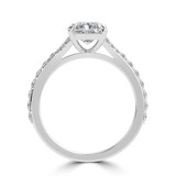 Radiant Lab Created Diamond Cathedral Split Shank Solitaire with Accents Engagement Ring in White Gold (MVSLG1454-W)
