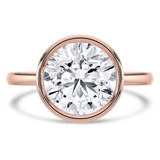 Round Lab Created Diamond Bezel Set Solitaire Engagement Ring in Rose Gold (MVSLG1457-R)