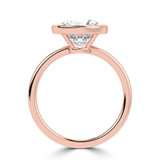 Round Lab Created Diamond Bezel Set Solitaire Engagement Ring in Rose Gold (MVSLG1457-R)