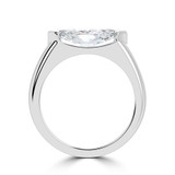 Marquise Lab Created Diamond Horizontally Tension Set Solitaire Engagement Ring in White Gold (MVSLG1458-W)