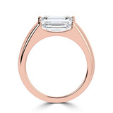Emerald Lab Created Diamond Horizontally Tension Set Solitaire Engagement Ring in Rose Gold (MVSLG1459-R)