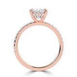 Cushion Lab Created Diamond Hidden Halo Solitaire with Accents Engagement Ring in Rose Gold (MVSLG1460-R)