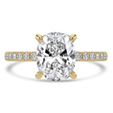 Cushion Lab Created Diamond Hidden Halo Solitaire with Accents Engagement Ring in Yellow Gold (MVSLG1460-Y)