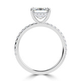 Emerald Lab Created Diamond Hidden Halo Solitaire with Accents Engagement Ring in White Gold (MVSLG1461-W)