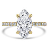Marquise Lab Created Diamond Hidden Halo Solitaire with Accents Engagement Ring in Yellow Gold (MVSLG1462-Y)