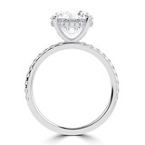 Round Lab Created Diamond Hidden Halo Solitaire with Accents Engagement Ring in White Gold (MVSLG1467-W)