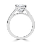 Princess Lab Created Diamond Cathedral Split Shank Solitaire Engagement Ring in White Gold (MVSLG1468-W)