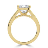 Princess Lab Created Diamond Cathedral Split Shank Solitaire Engagement Ring in Yellow Gold (MVSLG1468-Y)