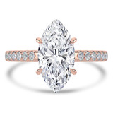 Marquise Lab Created Diamond Cathedral Open Bridge Solitaire with Accents Engagement Ring in Rose Gold (MVSLG1471-R)
