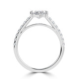 Marquise Lab Created Diamond Cathedral Open Bridge Solitaire with Accents Engagement Ring in White Gold (MVSLG1471-W)