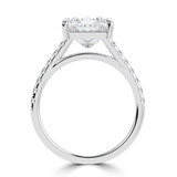 Princess Lab Created Diamond Cathedral Open Bridge Solitaire with Accents Engagement Ring in White Gold (MVSLG1473-W)