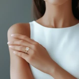 Princess Lab Created Diamond Cathedral Open Bridge Solitaire with Accents Engagement Ring in Yellow Gold (MVSLG1473-Y)