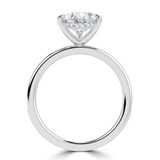 Pear Lab Created Diamond Hidden Halo Solitaire with Accents Engagement Ring in White Gold with Channel Set Emerald Accents (MVSLG1476-W)