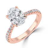 Oval Lab Created Diamond Cathedral Trellis Solitaire with Accents Engagement Ring in Rose Gold (MVSLG1479-R)