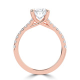 Oval Lab Created Diamond Cathedral Trellis Solitaire with Accents Engagement Ring in Rose Gold (MVSLG1479-R)
