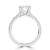 Oval Lab Created Diamond Cathedral Trellis Solitaire with Accents Engagement Ring in White Gold (MVSLG1479-W)
