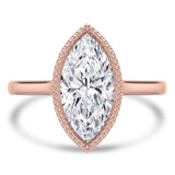 Marquise Lab Created Diamond Vintage Bezel Set Open Bridge Solitaire Engagement Ring in Rose Gold (MVSLG1484-R)