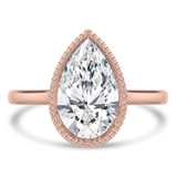 Pear Lab Created Diamond Vintage Bezel Set Open Bridge Solitaire Engagement Ring in Rose Gold (MVSLG1486-R)